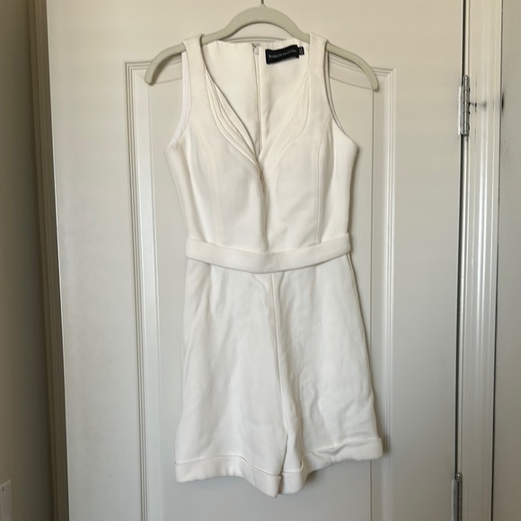 Brandon Maxwell White Plunging V-Neck Jumpsuit